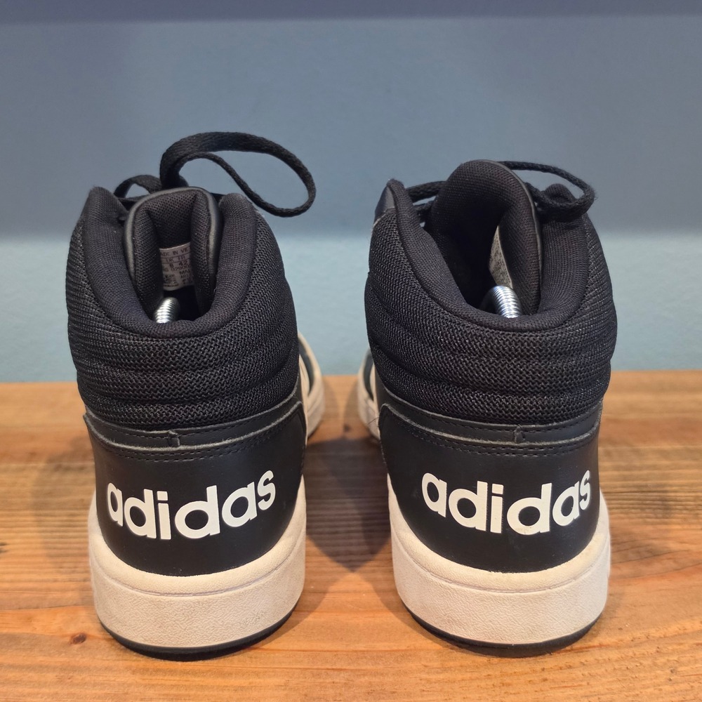 Adidas Mens Hoops 2.0 Mid Basketball Shoes Black White B44621 Size 8.5 - Picture 4 of 10